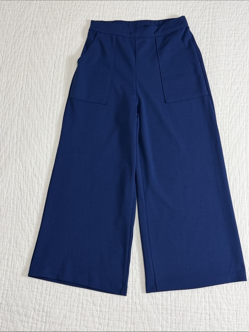 Good Luck Gem Wide-Leg Pull-On Pants in Navy